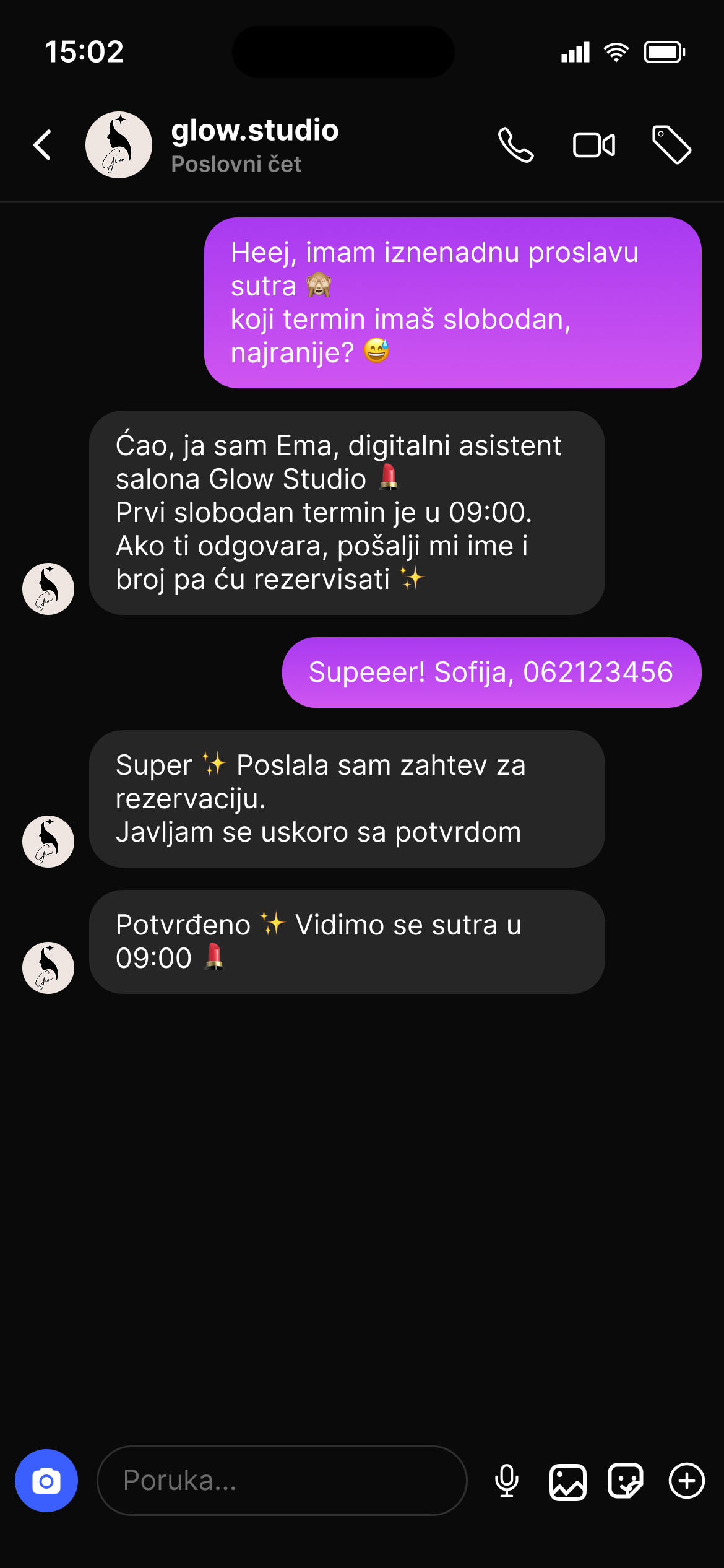 AI agent conversation in Instagram DMs